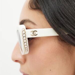 Chanel white pearl sunglasses